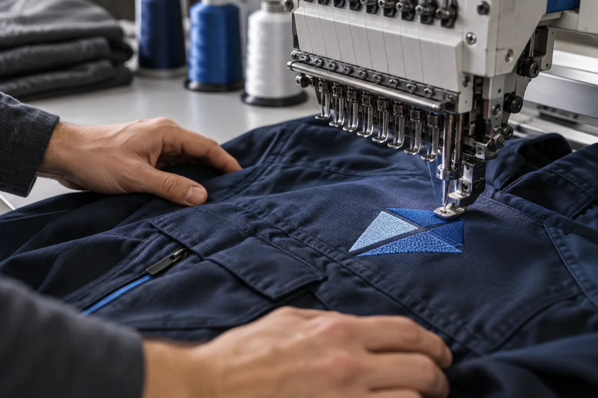 Détail d’un travail de broderie textile — illustration